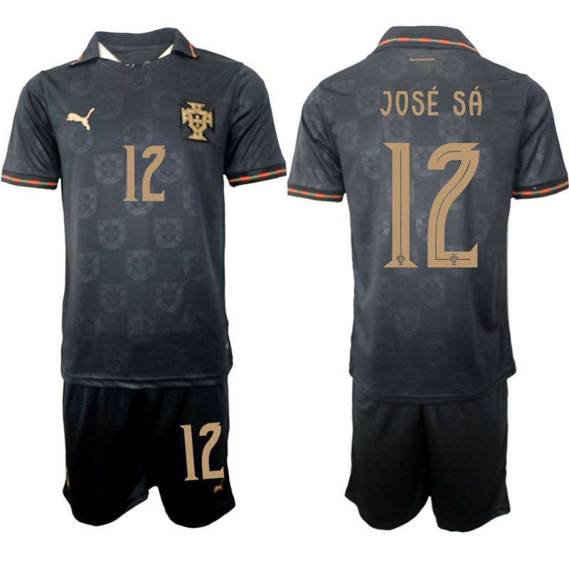 Men 2026 World Cup National Team Portugal away Black #12 Soccer Jersey
